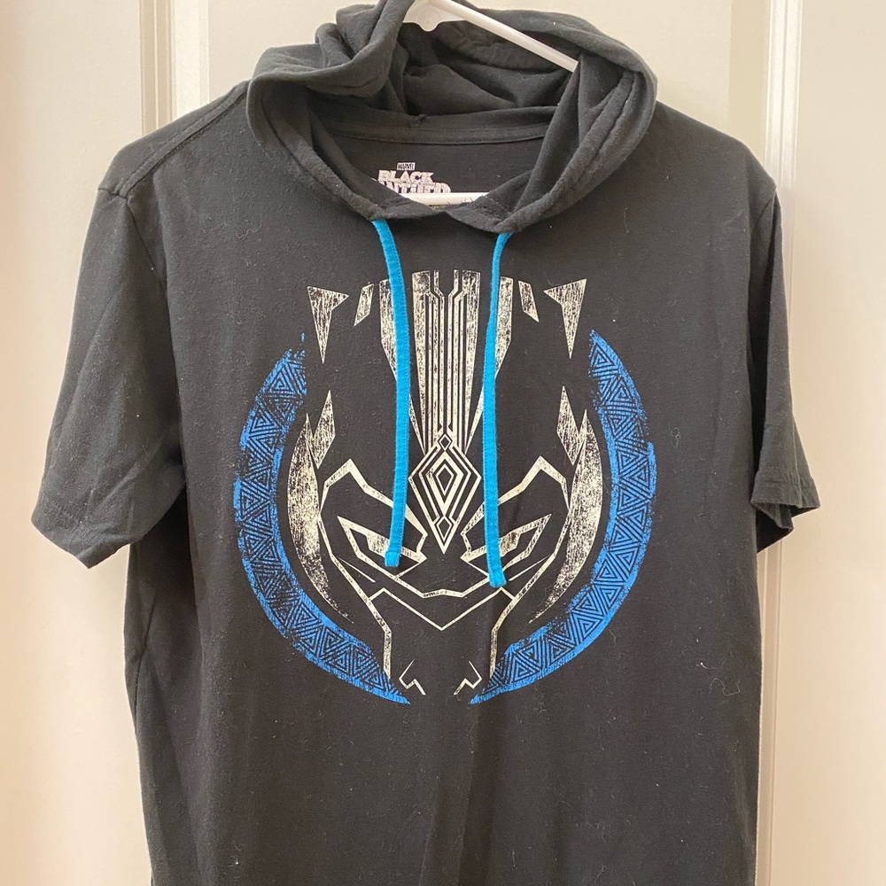 Black panther short sleeve hoodie